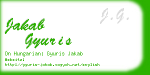 jakab gyuris business card